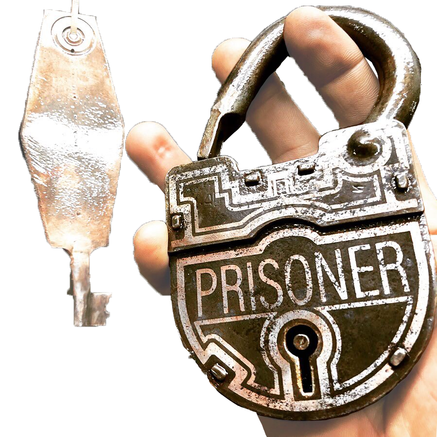 Stencils and patina to bedazzle lock for opening